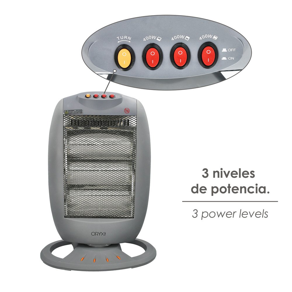 Estufa Halogena Oscilante 400 / 800 / 1200 W - Imagen 3