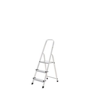 Escalera Aluminio 3 PeldaÃ±os Plegable, Uso domÃ©stico, Antideslizante, Ligera y Resistente